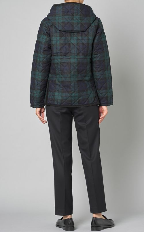 キルティングチェックフーディブルゾン