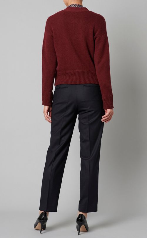 ウールVネックボクシーカーディガン