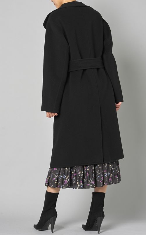 ドレープネックウールコート