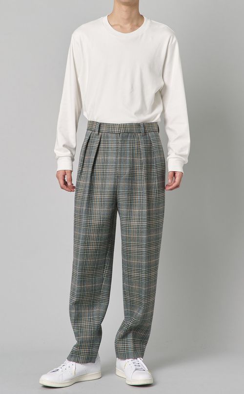 ツイードチェック2タックパンツ