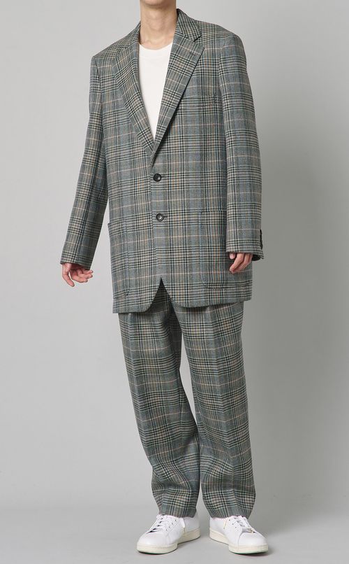 ツイードチェック2タックパンツ