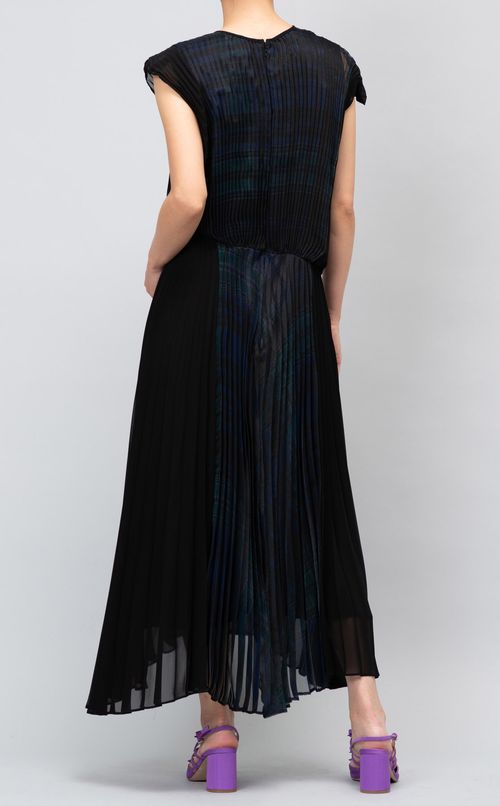 チェックプリントプリーツワンピース