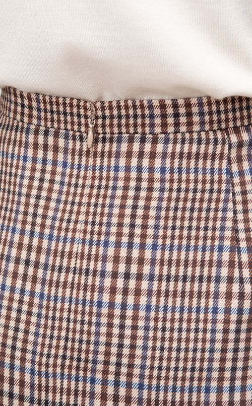 千鳥格子プリントタックスカート