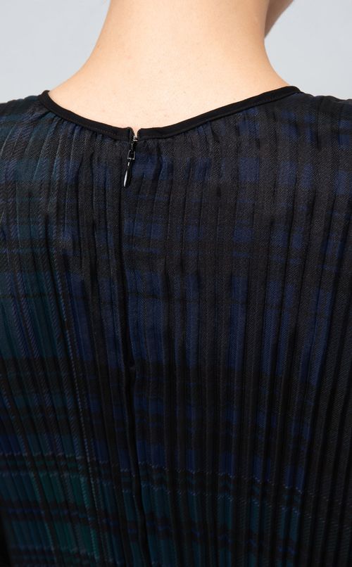 チェックプリントプリーツワンピース