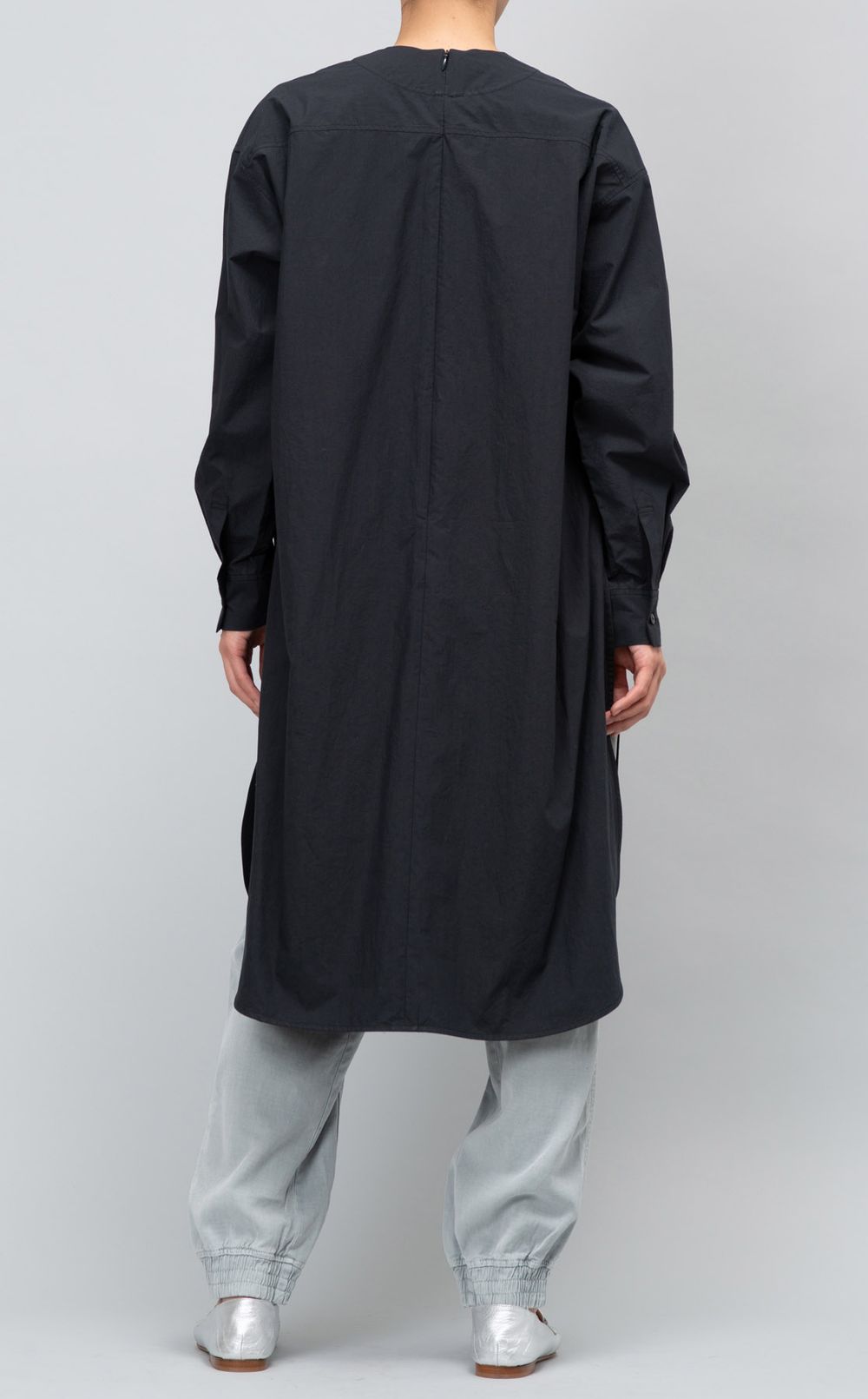【美品】KENJI HIKINO サイドスリットロングシャツ ワンピース KENJI HIKINO|《手洗い可》サイドスリットロングシャツ