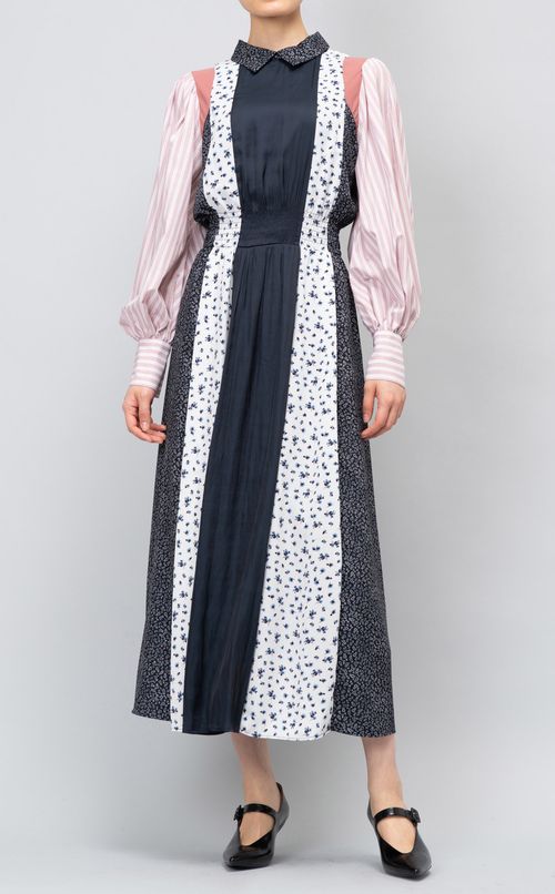 パッチワークフレアワンピース