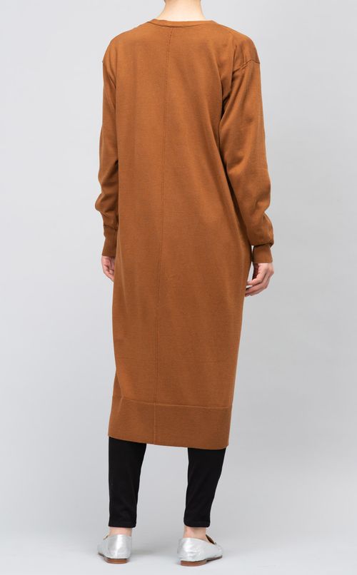 タックロングニットカーディガン