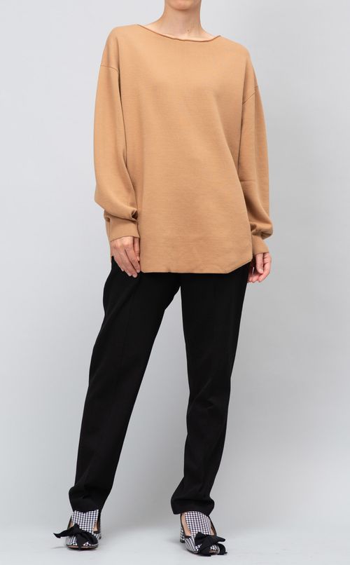 ウール混ボートネックニット