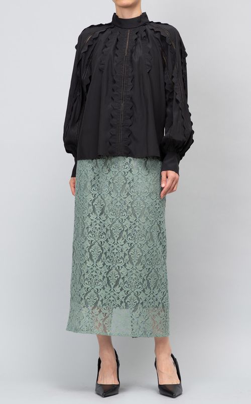 レースミディタイトスカート