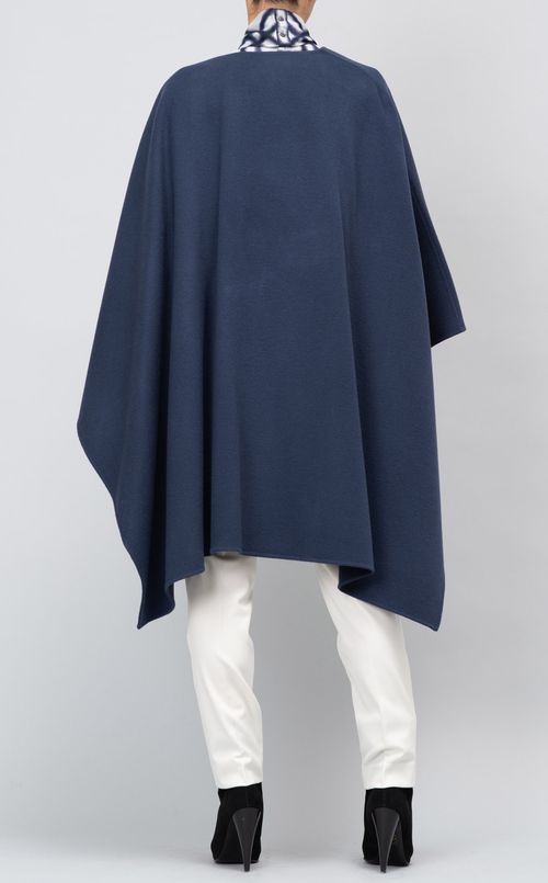 ベルト付ウール混ポンチョ