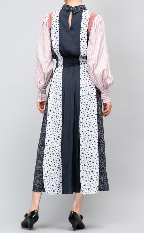 パッチワークフレアワンピース