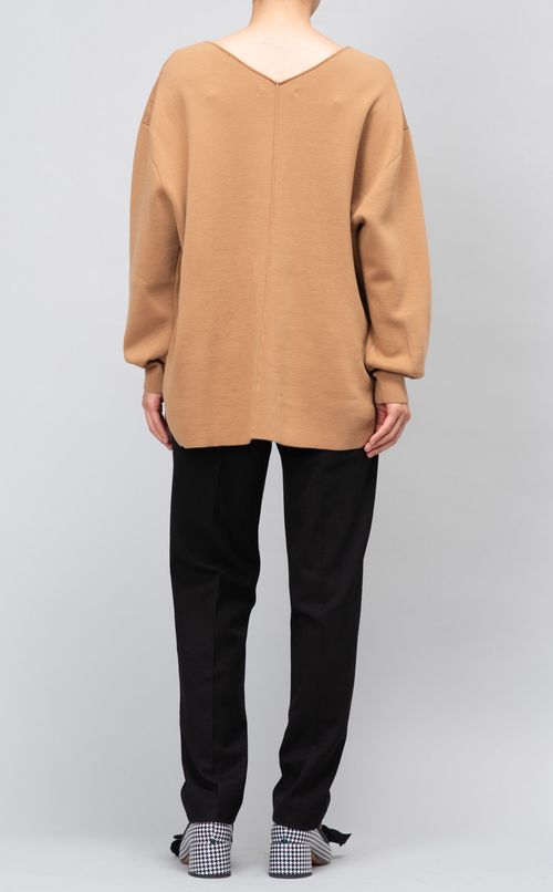 ウール混ボートネックニット