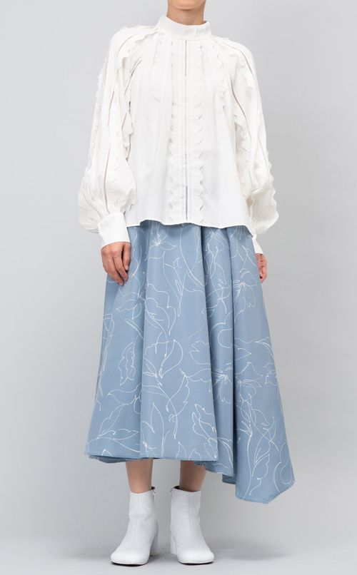 スカラップレースブラウス