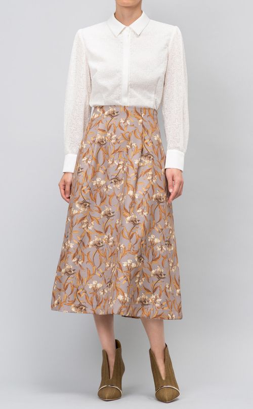 サテンシャツブラウス