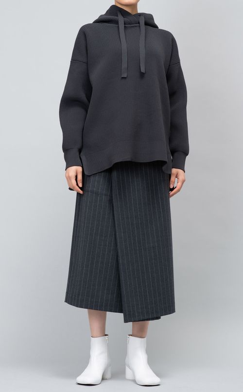 ミドルゲージリブニットパーカー