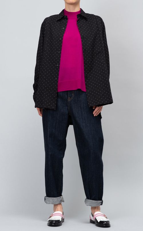 サイドスリットボリュームニット