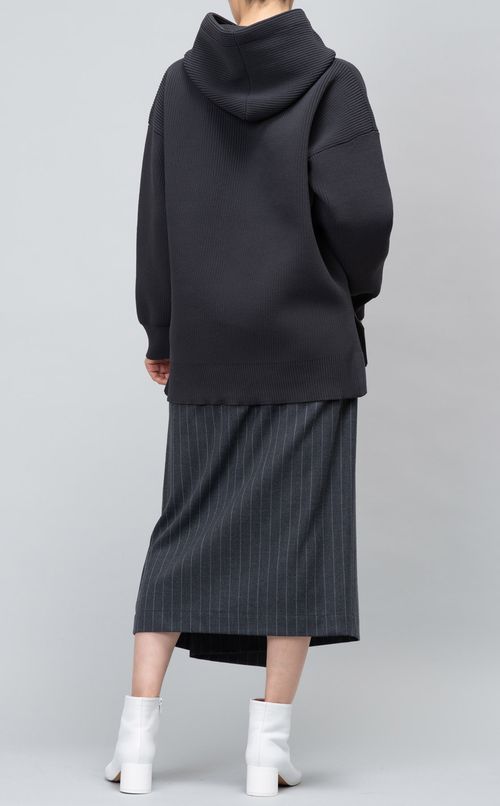 ミドルゲージリブニットパーカー