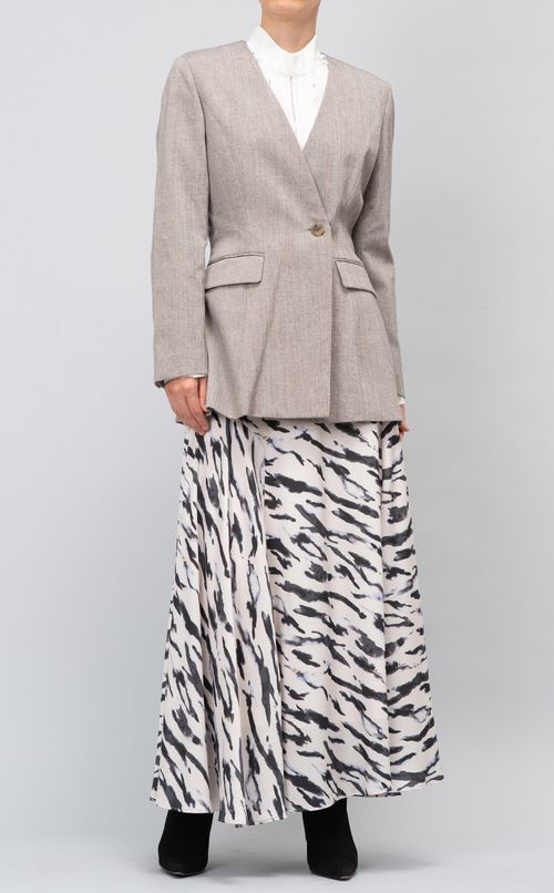 ウエストシェイプノーカラージャケット