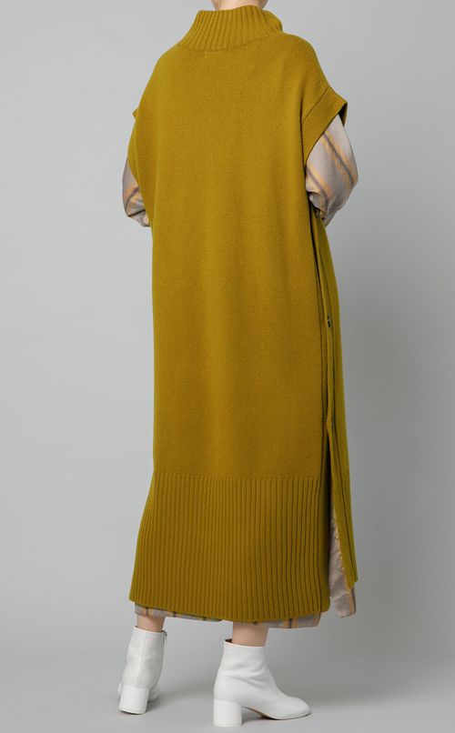 サイドボタンロングニットプルオーバー