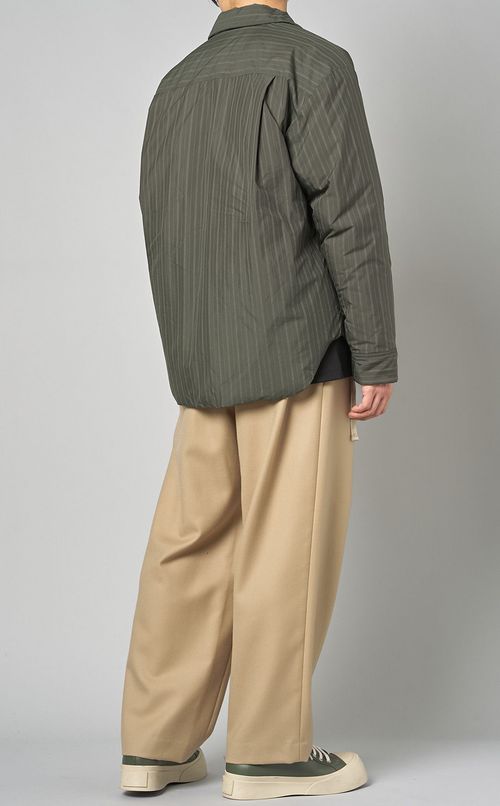 コットンナイロンストライプダウンシャツ