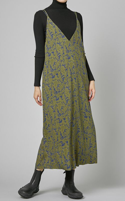 フラワーリーフプリントワンピース