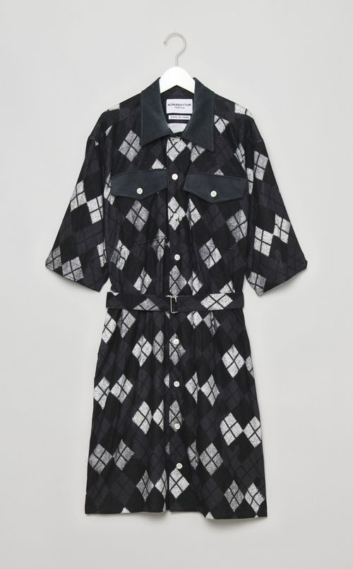 アーガイルオープンバックワンピース