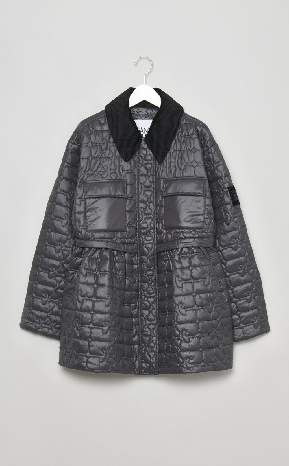 キルティングミディジャケット