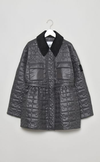 キルティングミディジャケット