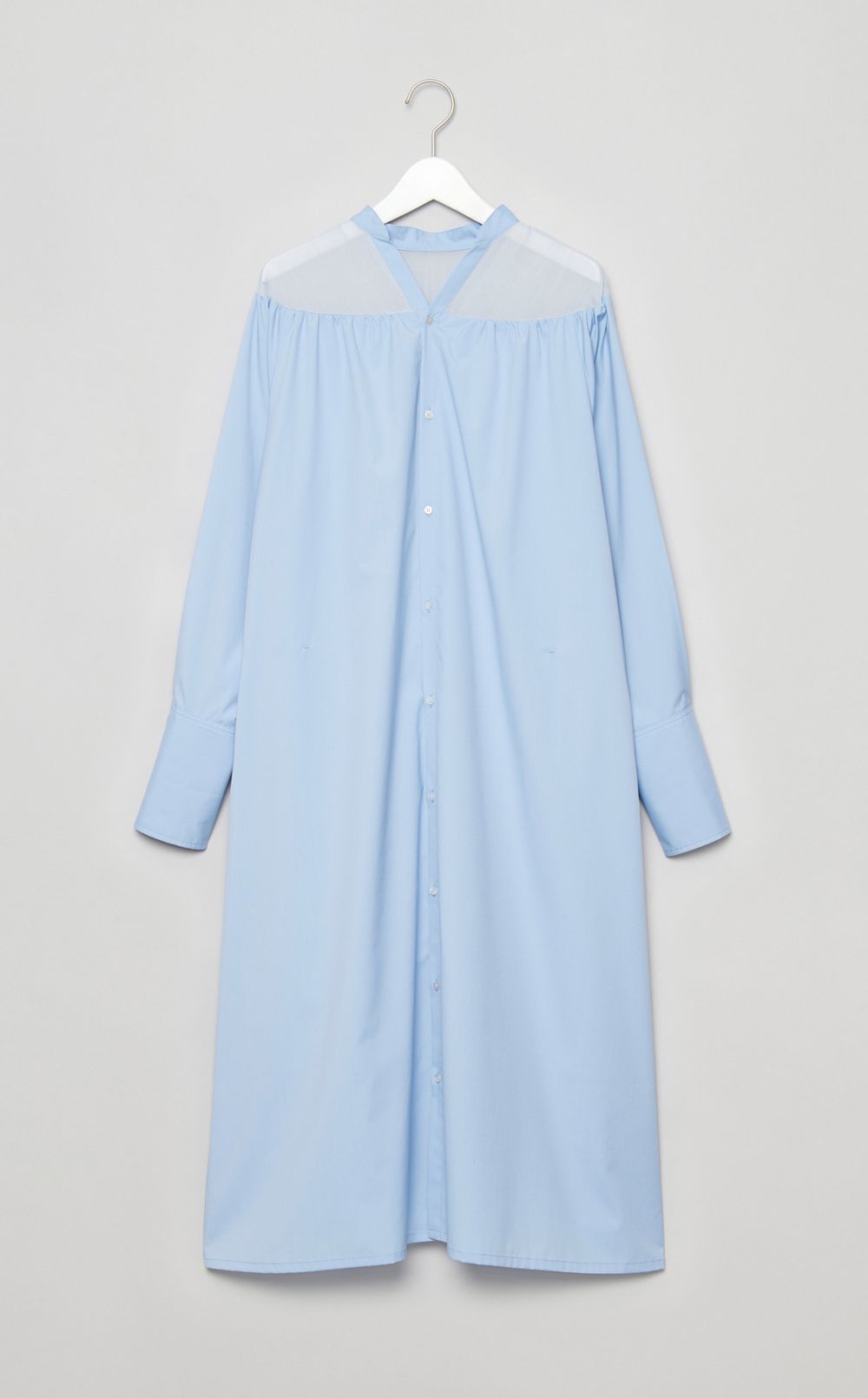 シアーミックスVネックシャツワンピース