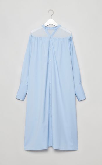 シアーミックスVネックシャツワンピース