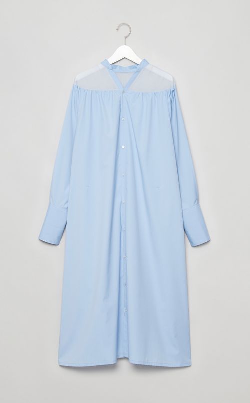 シアーミックスVネックシャツワンピース