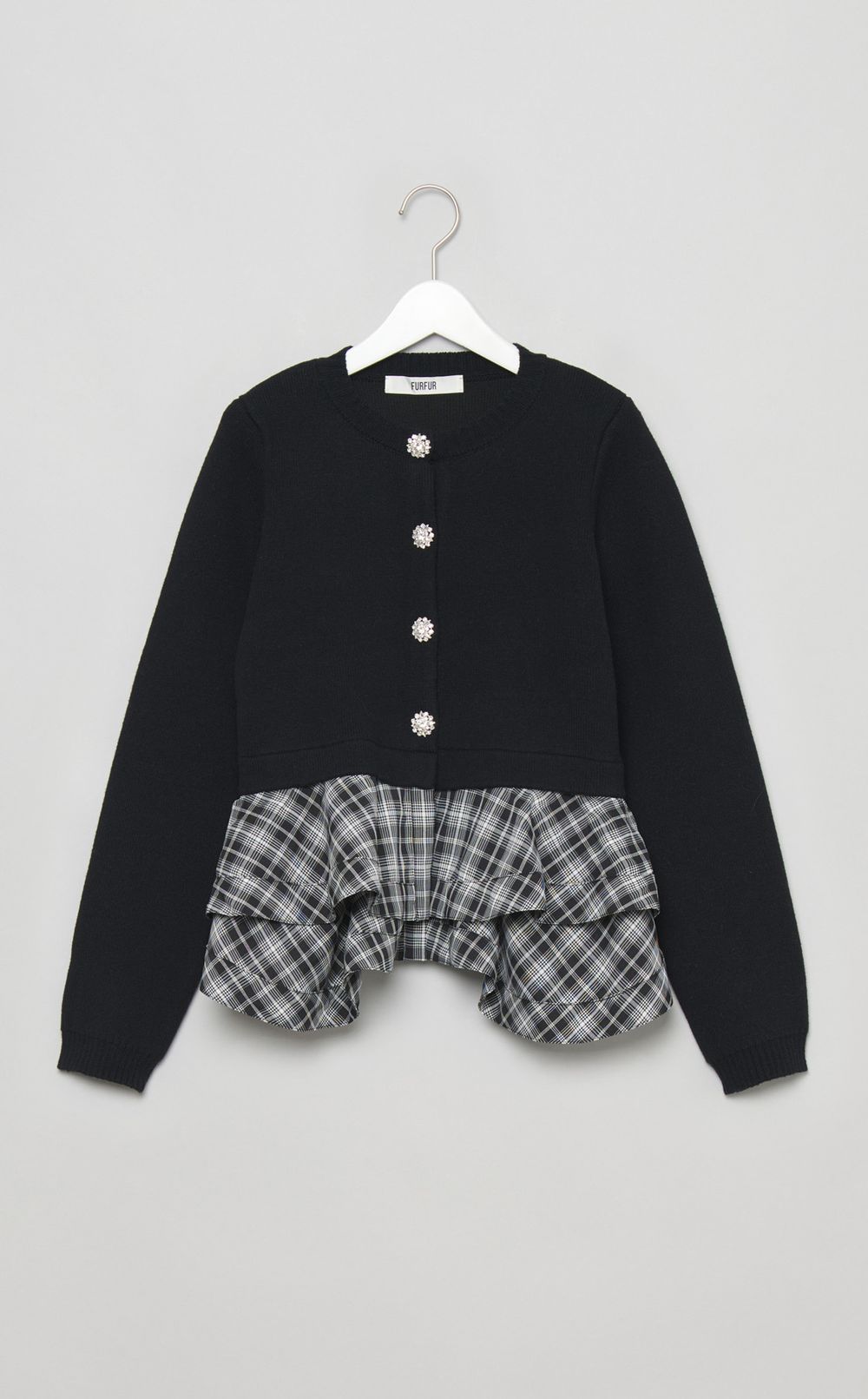 ペプラムレイヤードカーディガン