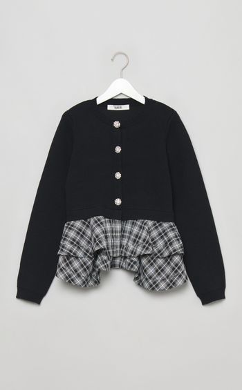 ペプラムレイヤードカーディガン