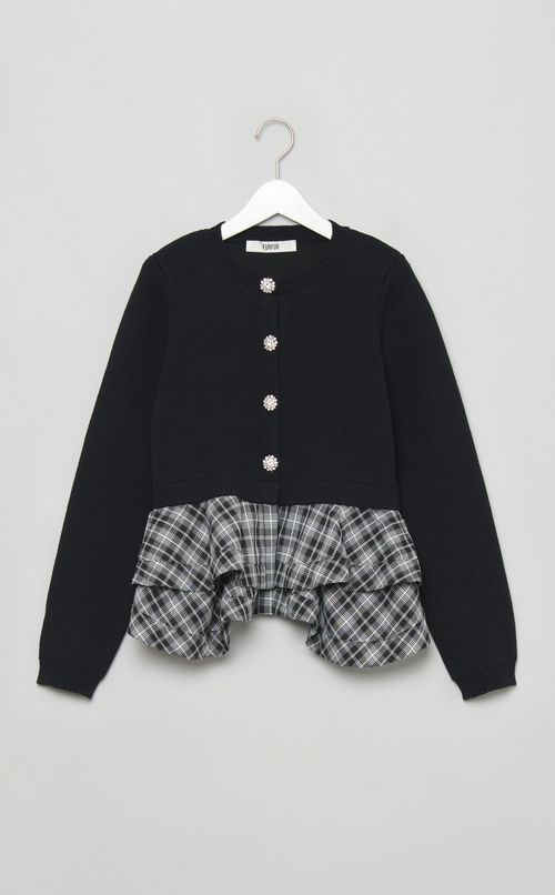 ペプラムレイヤードカーディガン