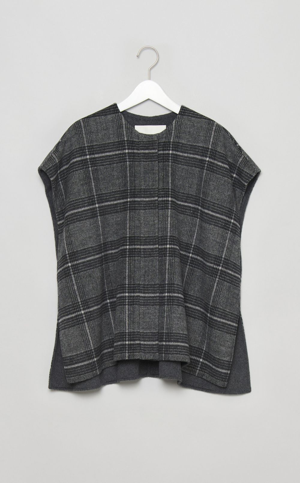 ウールチェックショートジレ