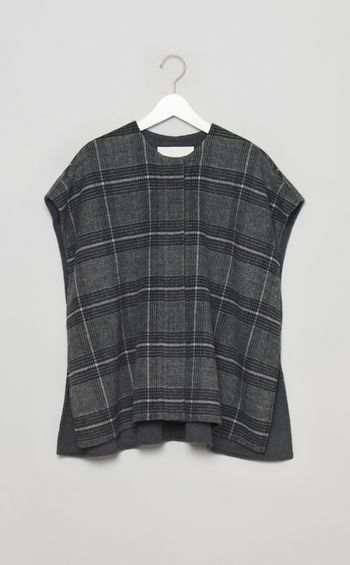 ウールチェックショートジレ