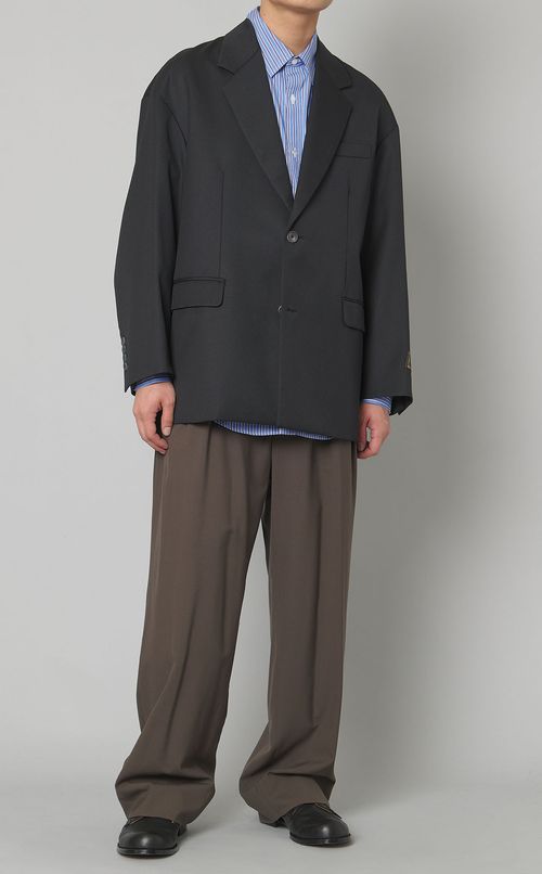 シャンブレーウールシングルジャケット