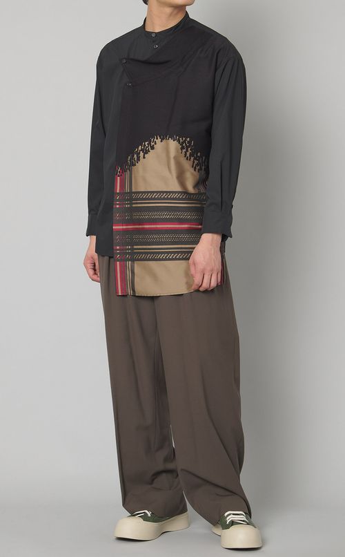 チェックジャカードダブルカラーシャツ