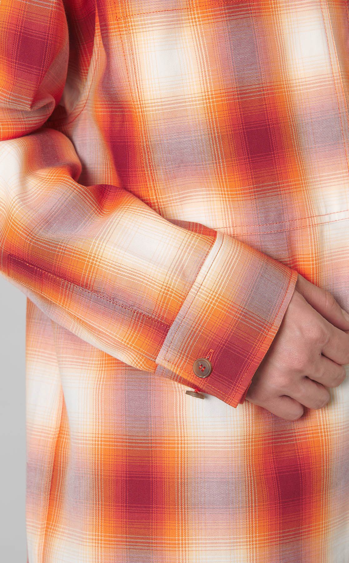 MAISON KITSUNÉ｜オンブレチェックハーフジップシャツ