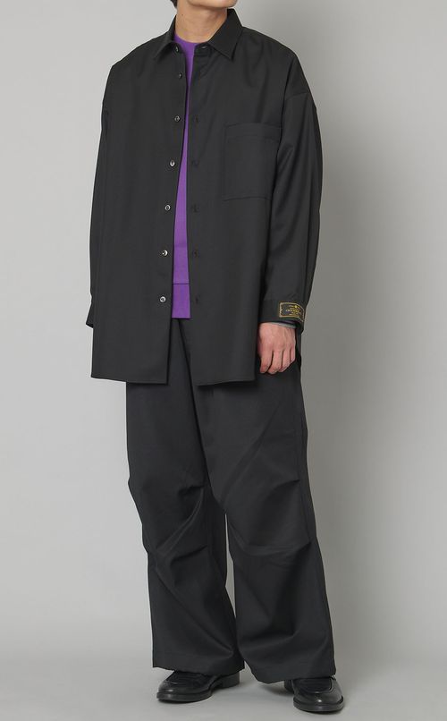 シャンブレーウールシャツコート