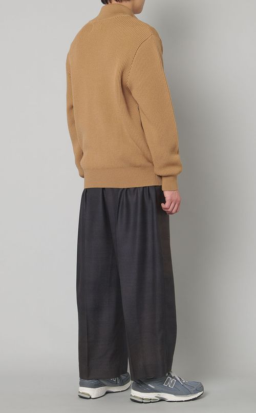 リブニットジップブルゾン