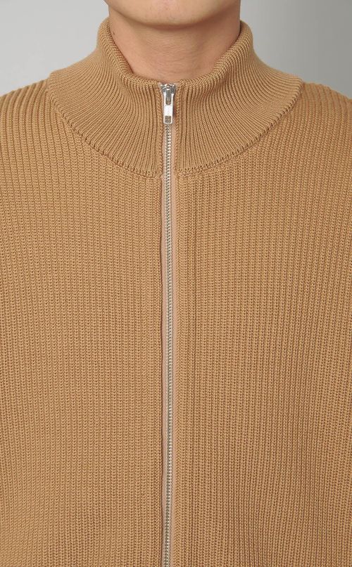 リブニットジップブルゾン