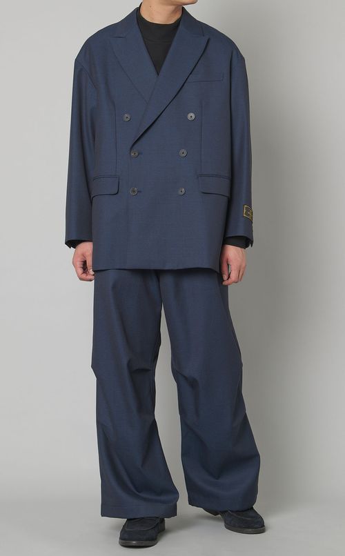 シャンブレーウールダブルジャケット