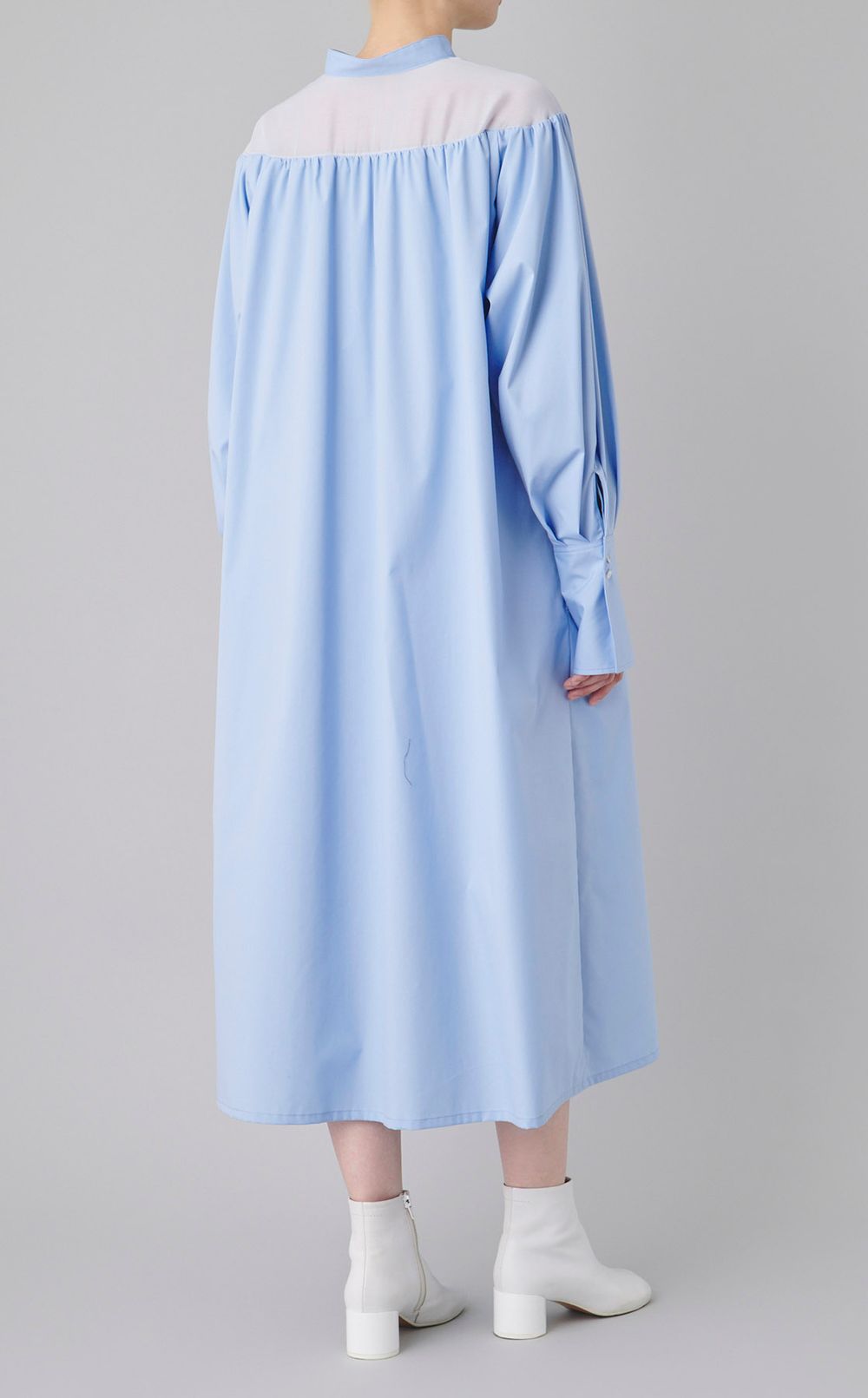 シアーミックスVネックシャツワンピース