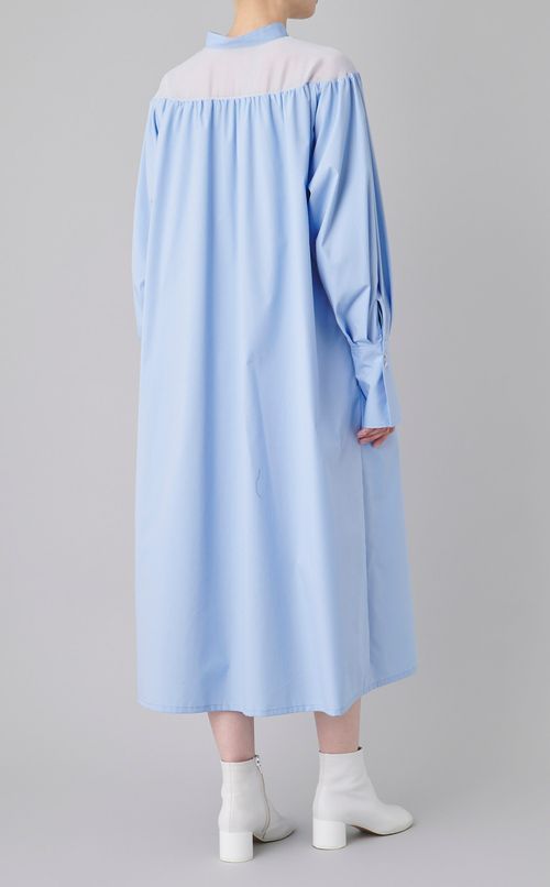 シアーミックスVネックシャツワンピース