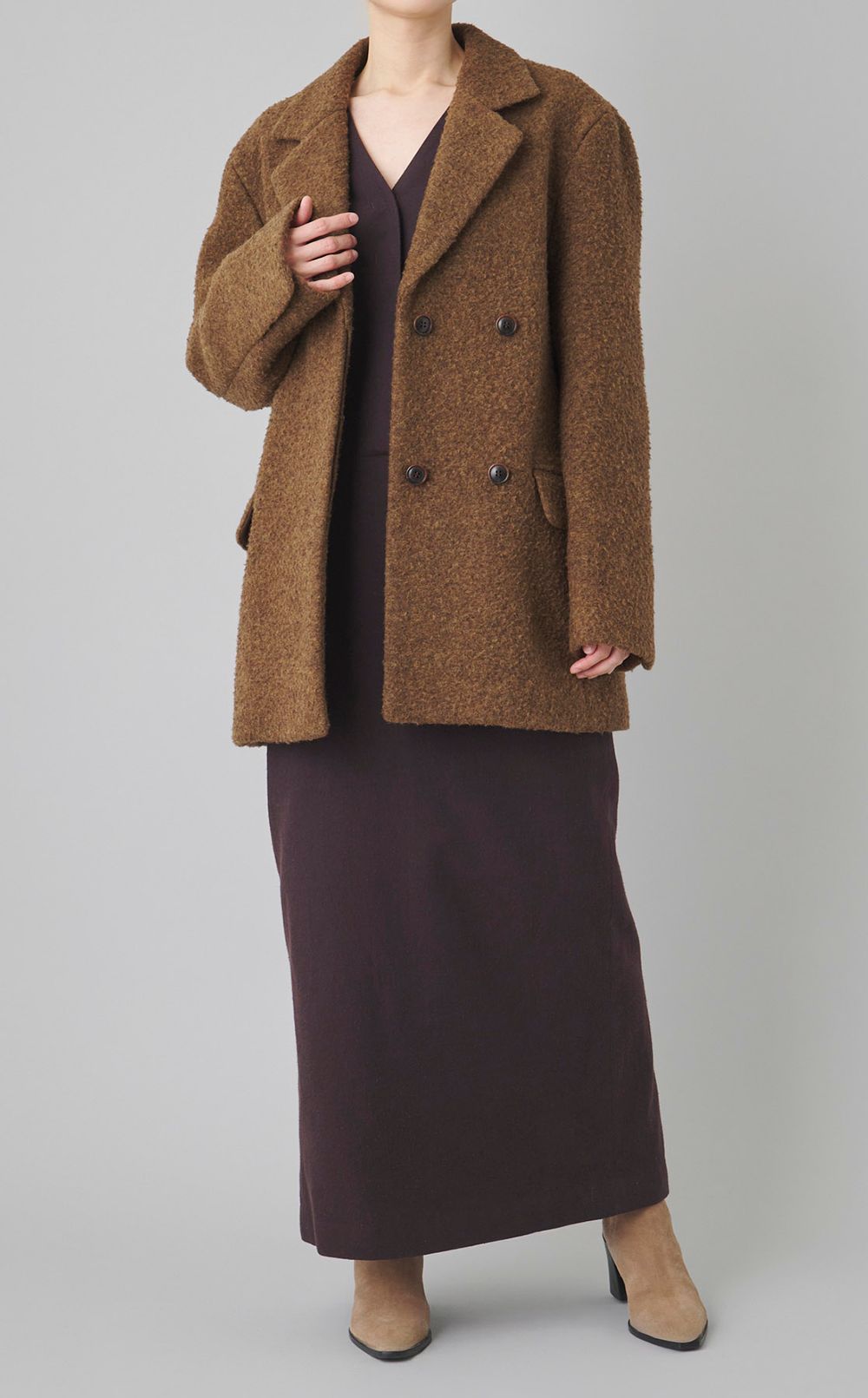 アジャストボタンジャケットコート