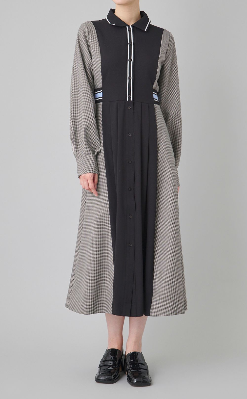 リブコンビシャツワンピース