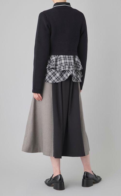 ペプラムレイヤードカーディガン