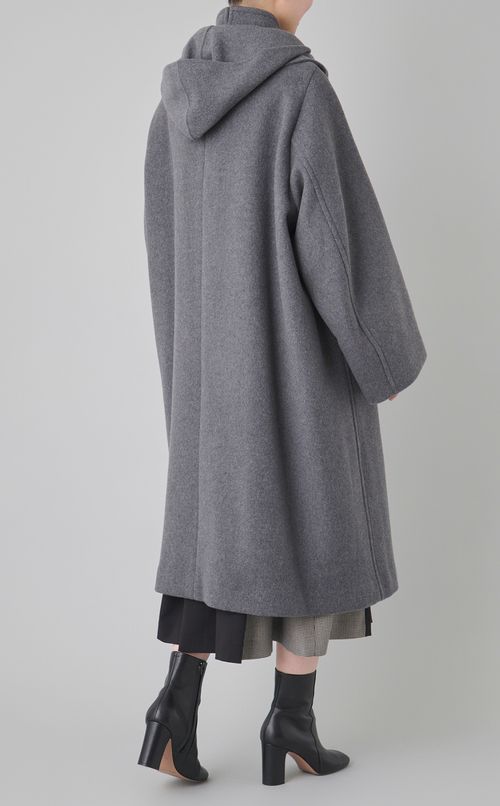 ウールメルトンフードマフラーコート