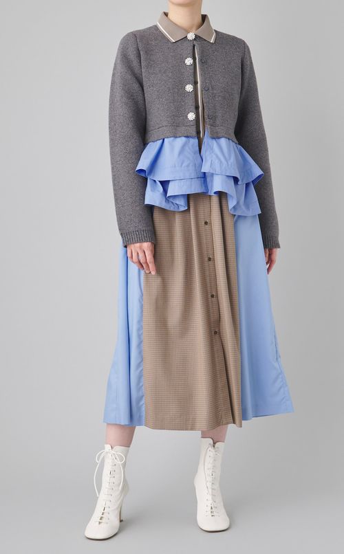 ペプラムレイヤードカーディガン